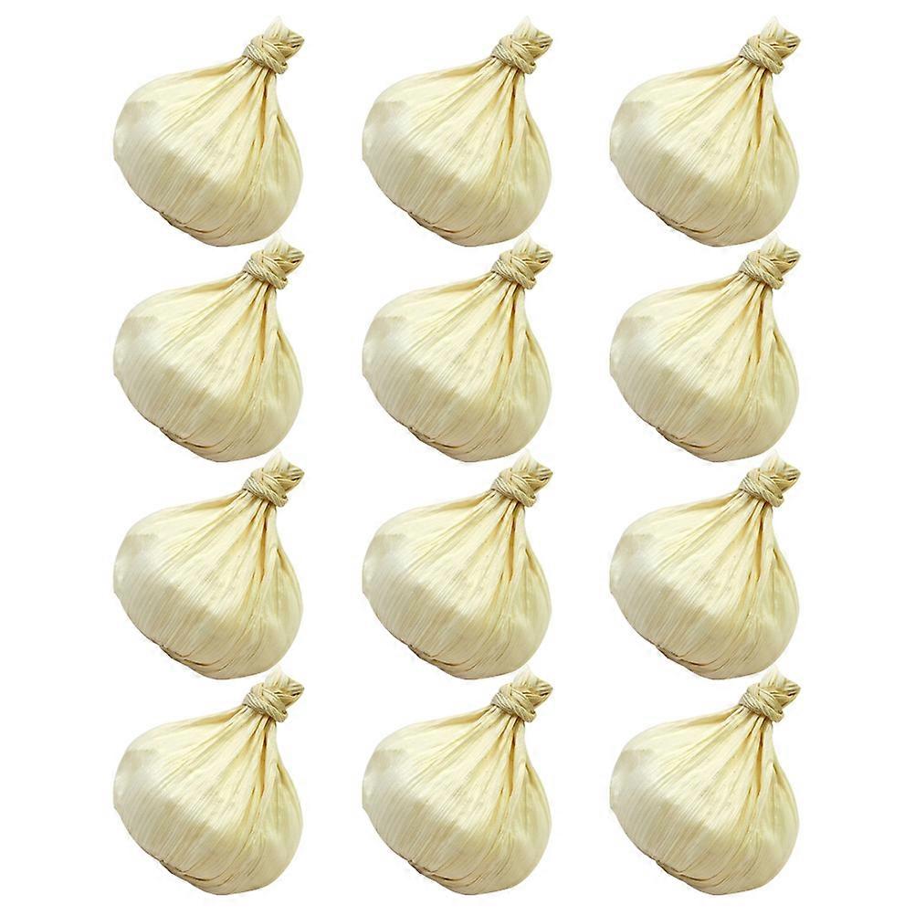 Halloween Garlic Models 12Pcs For Halloween Party Decoration And Store Decor With Oval Shape And Beige Foam Material