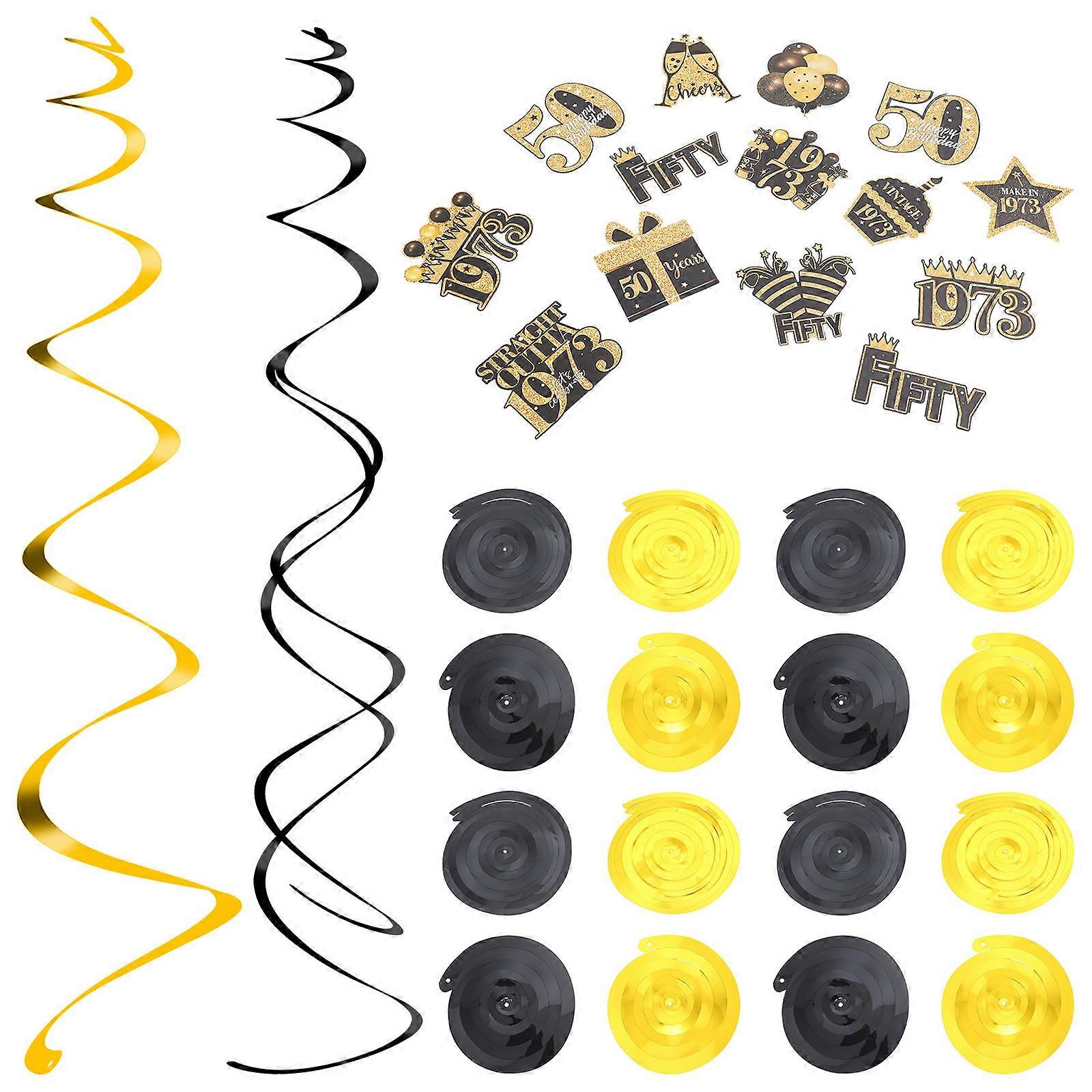 ハッピーバースデーハンギングスワールデコレーションペンダントバースデーセレブレーション14.5x14x0.1cm 40個