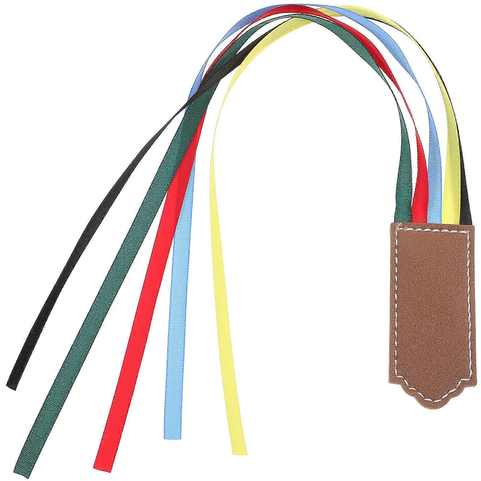 Colorful Ribbon Bookmarks for Men PU and Ribbon Material Lightweight Compact Multi