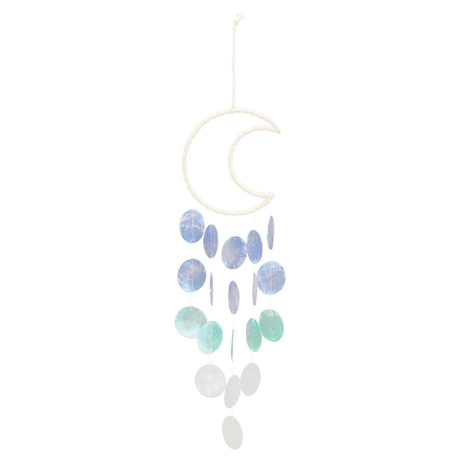 Blue Shell Wind Chime for Patio Decoration with Calming Sounds and Iron Craftsmanship 7 Inch