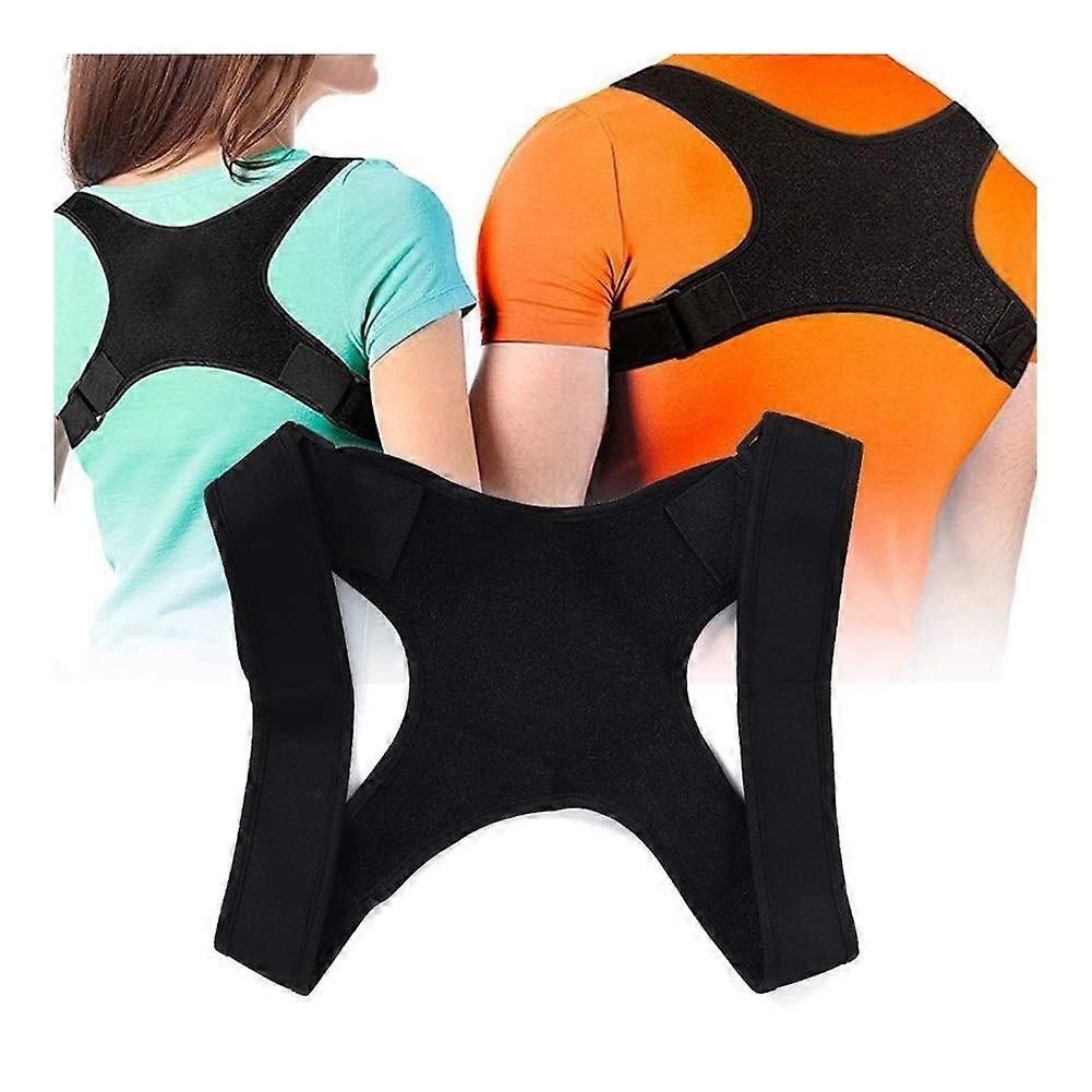 Posture Corrector Double Strap Adjustable Elastic Back Support for Humpback and Shoulder Pain Relief (Color: A)