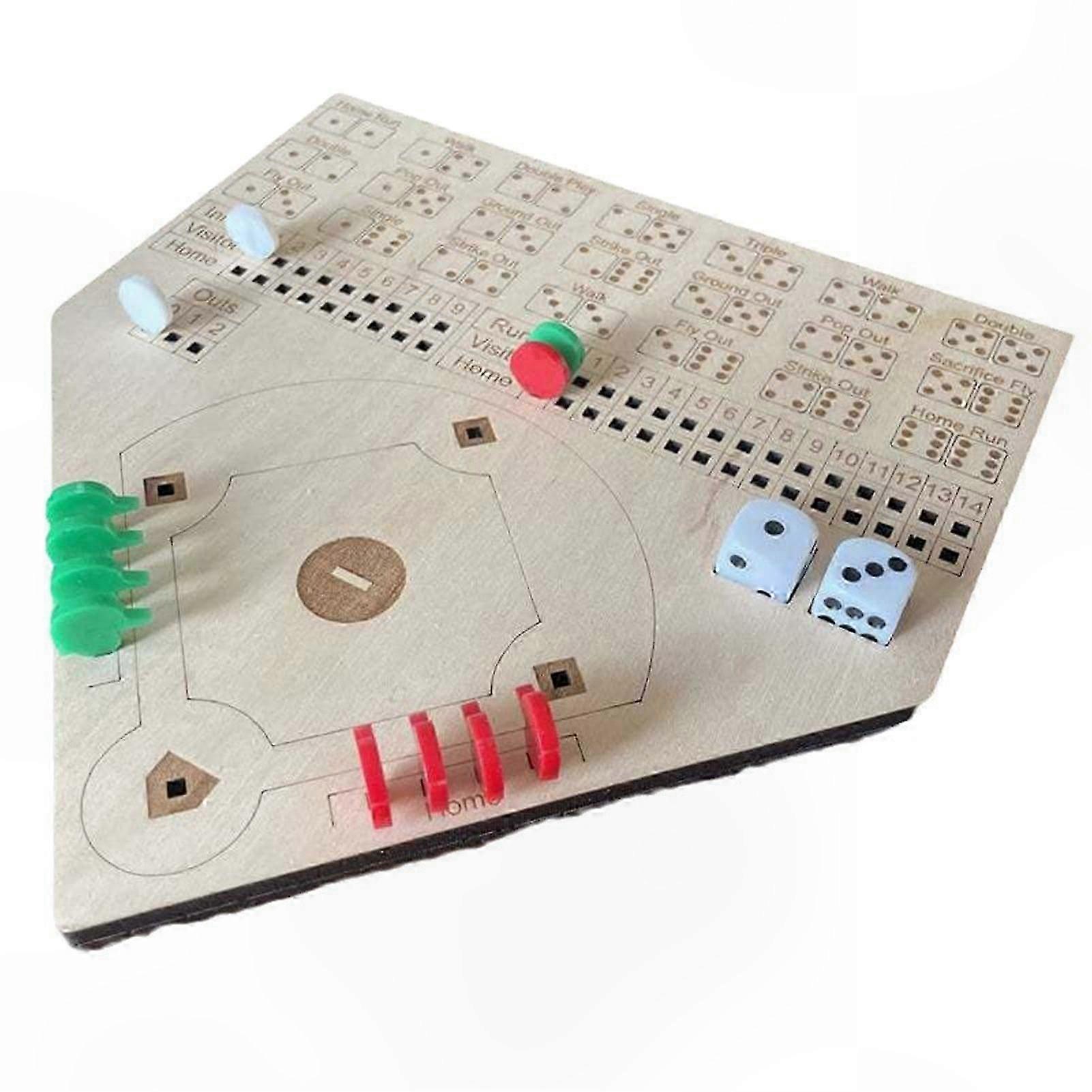 Wooden Baseball Dice Board Game for Family and Party Fun Sports Theme Tabletop Toy Suitable for Kids and Adults