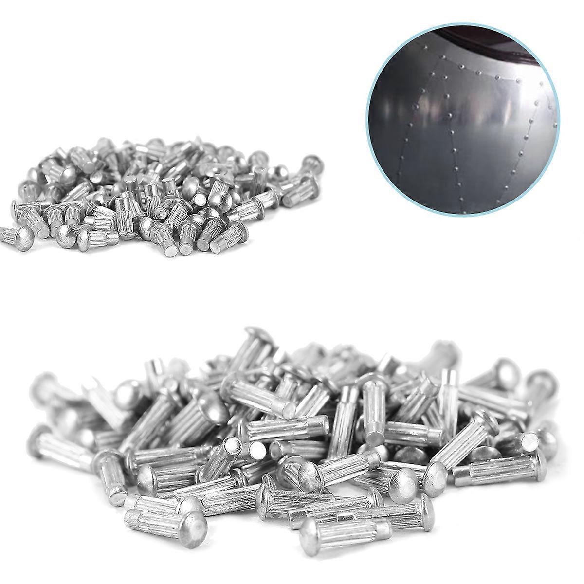 Knurled Solid Rivets Set for Signage – Durable Semicircular Fixed Silver Rivets for Indoor & Outdoor Use, 1500pcs