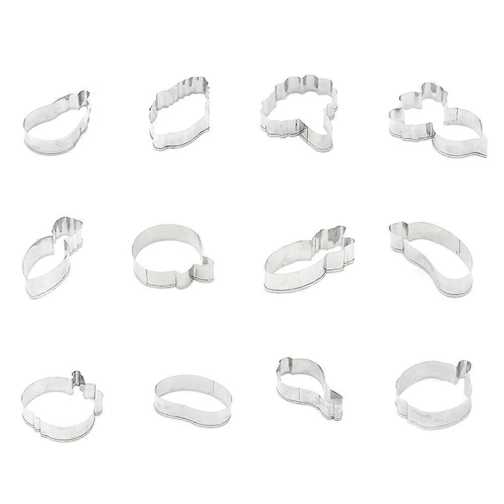 Cookie Shapes Vegetable Shape Cookie Cutters Stainless Steel Home Users Professional Bakers 12Pcs