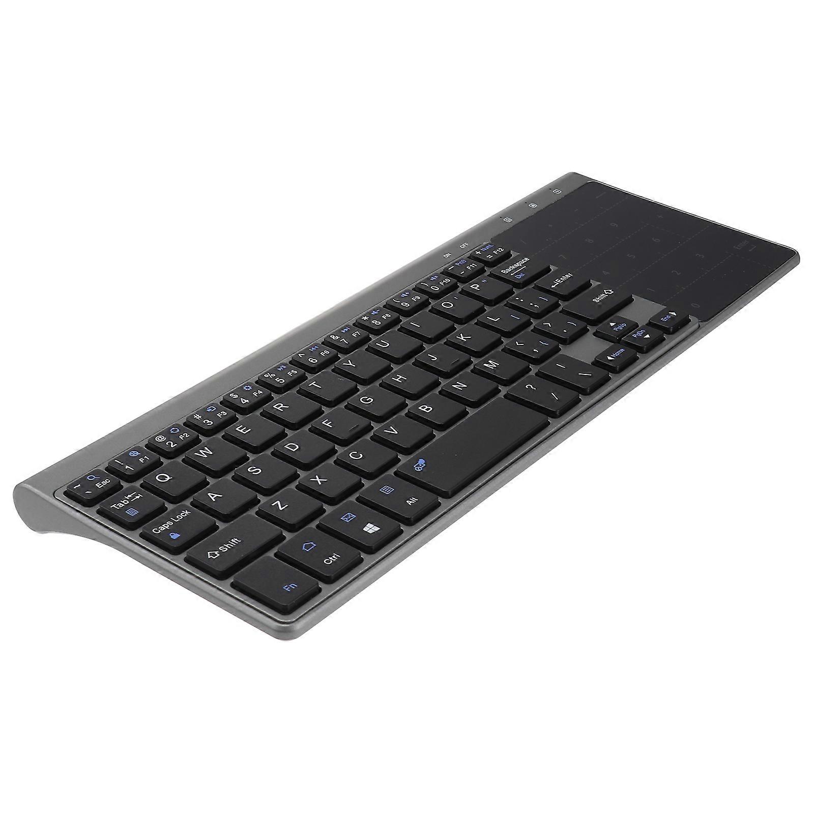 Compact Wireless Computer Keyboard with Builtin Touchpad Number Pad for Easy Computer Use Black ABS Stylish Ultrathin Design