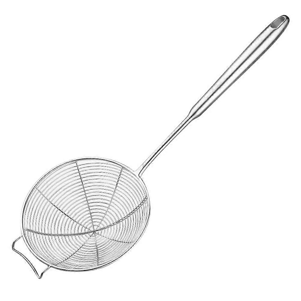 Stainless Steel Frying Oil Strainer for Kitchen Use with Long Handle Ideal for Cooking and Frying 16cm