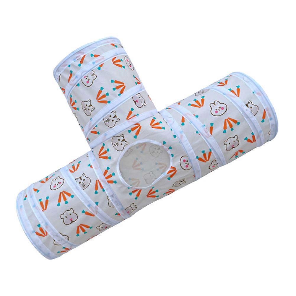Cat Tunnel Toy For Indoor Cats Portable Interactive Design Pet Plaything Assorted Color Folding 1Set