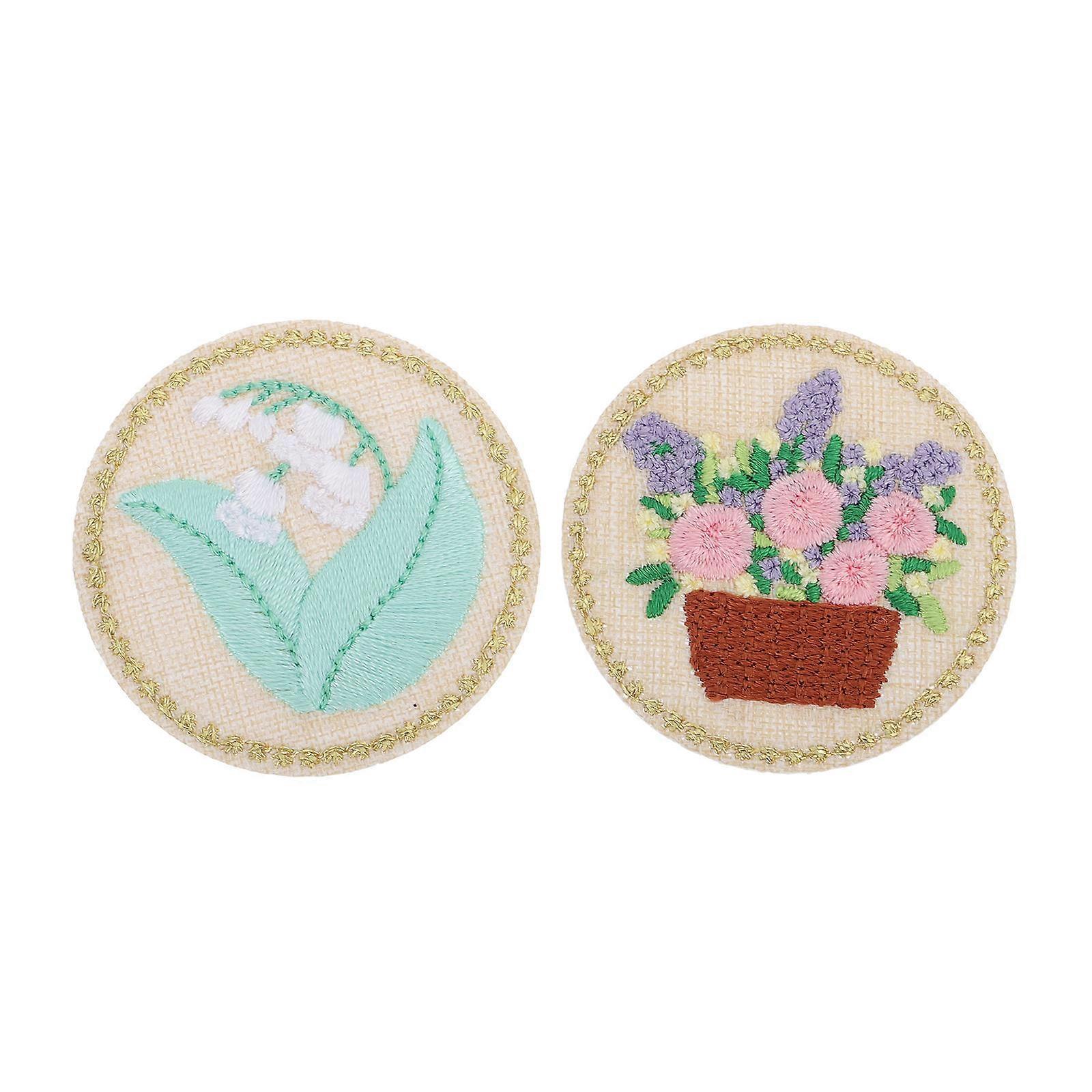 Plant Flower Applique Patches For Fashion Enthusiasts For Craft Projects In Assorted Color 2Pcs