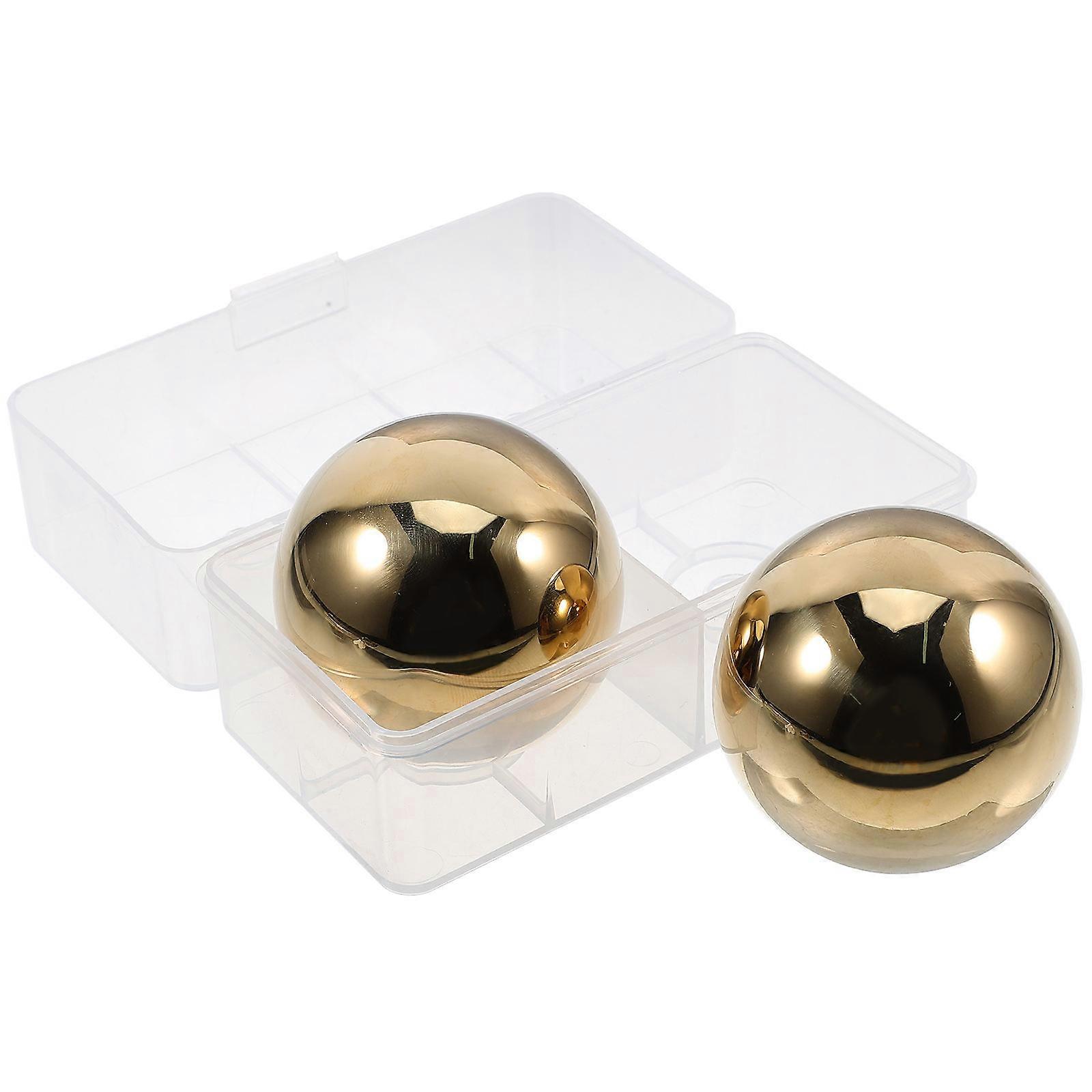 Stainless Ice Balls 2Pack Round Shape Perfect For Gifting Elegant 5.50X5.50X5.50CM Reusable Chilling Beverages