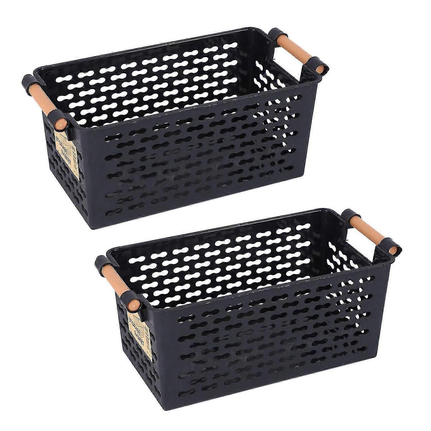 Set of 2 Rectangular Bath Baskets for Portable Storage and Organisation