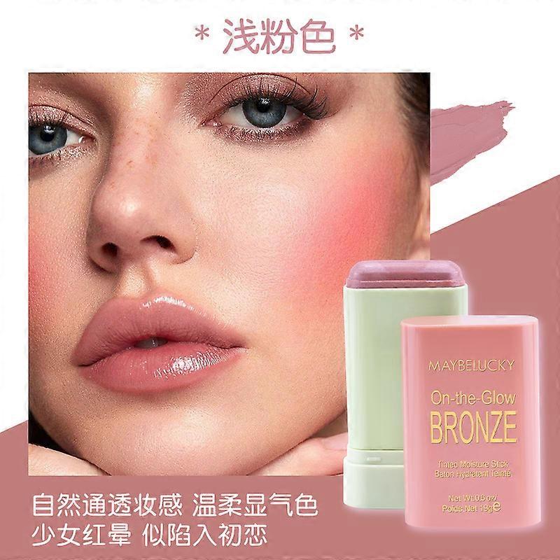MAYBELUCKY 4-in-1 Highlighter Contour Stick, Waterproof & Sweatproof, Natural Highlighting, 01 Light Pink