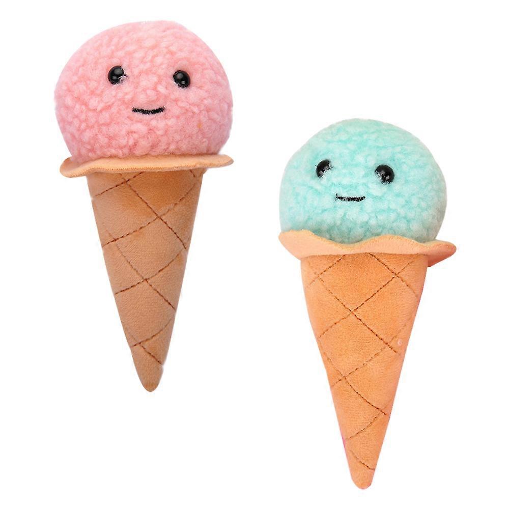 Stuffed Ice Cream Pendant Plush Food Pendants for 2Pcs Decor