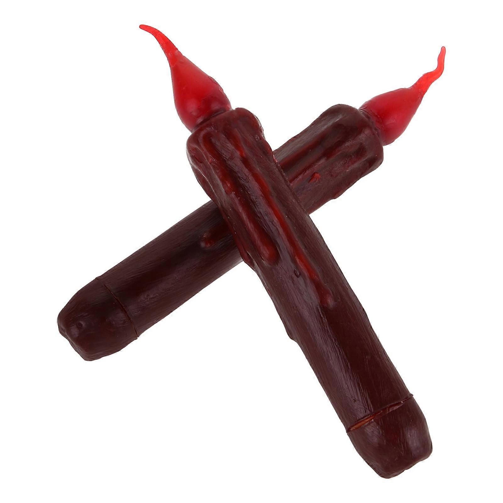 LED Candle Lights with Remote Control for Home Decor Dark Red ABS Material 2 Pieces