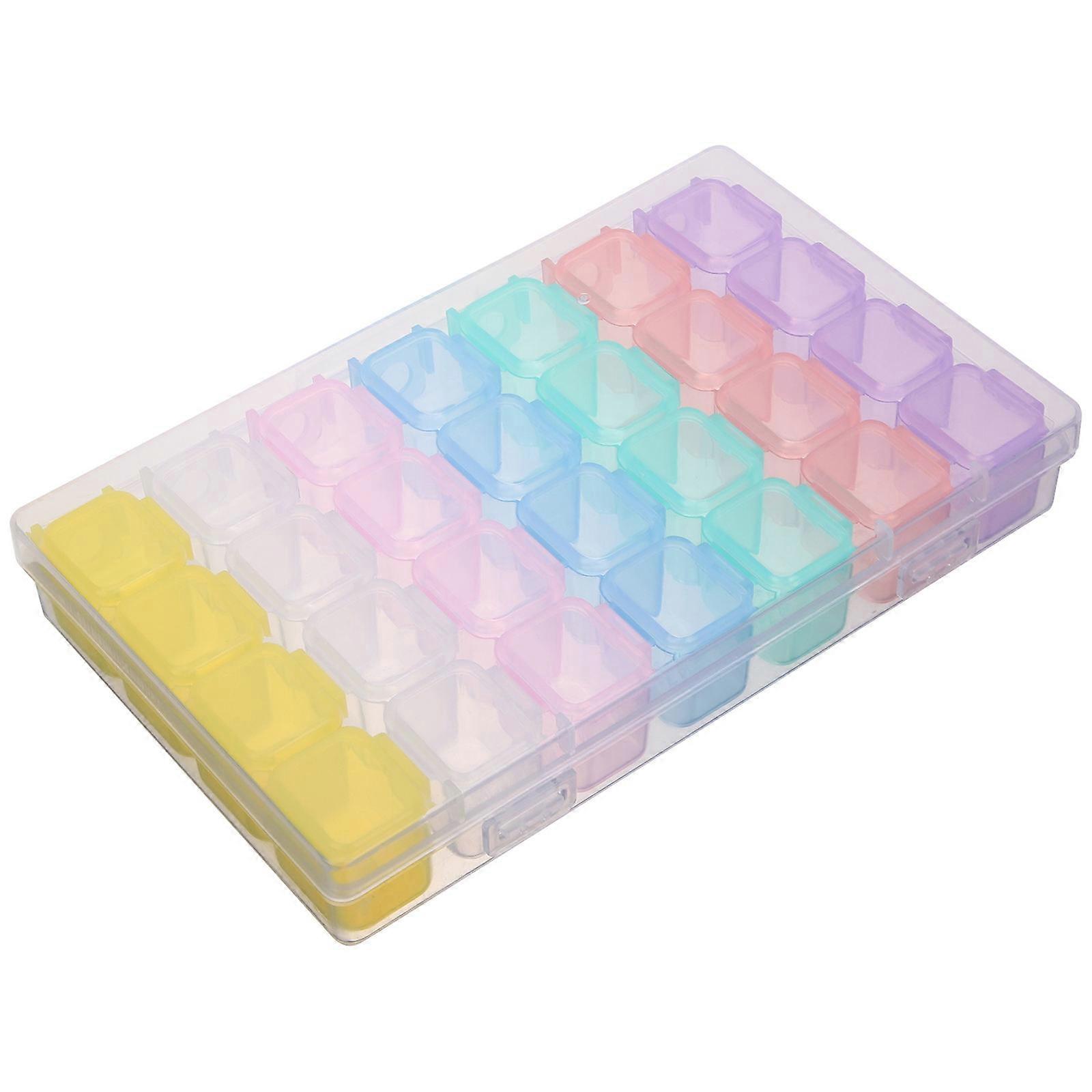 Plastic Jewelry Case Trinket Box For General Users 28-Grids Travel Use 1Set