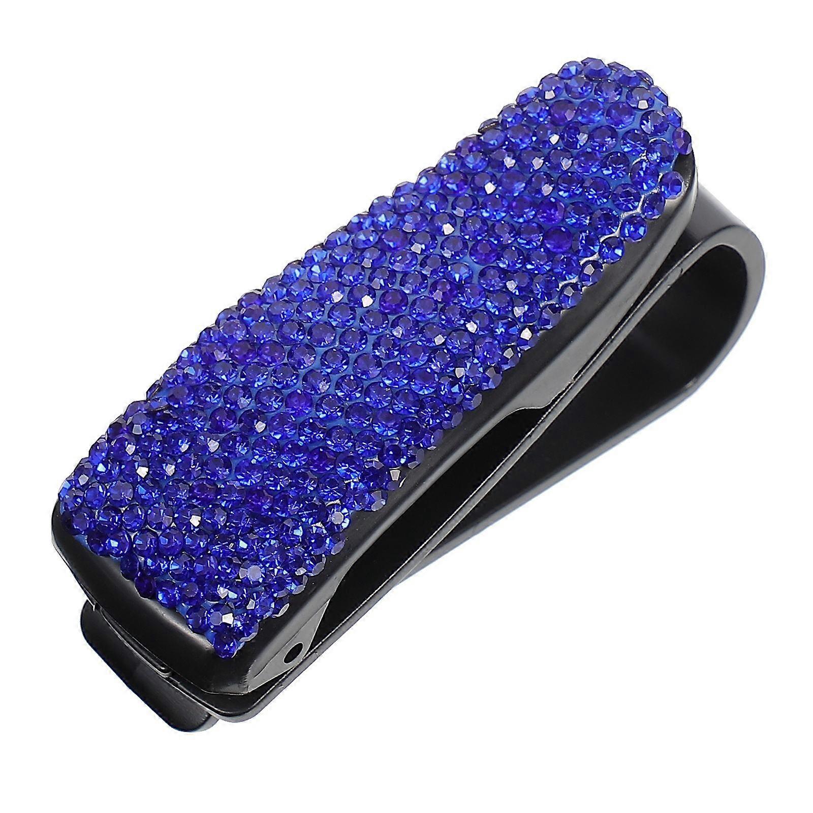 Car Sun Visor Glasses Clip for Secure Storage with Rhinestone Design