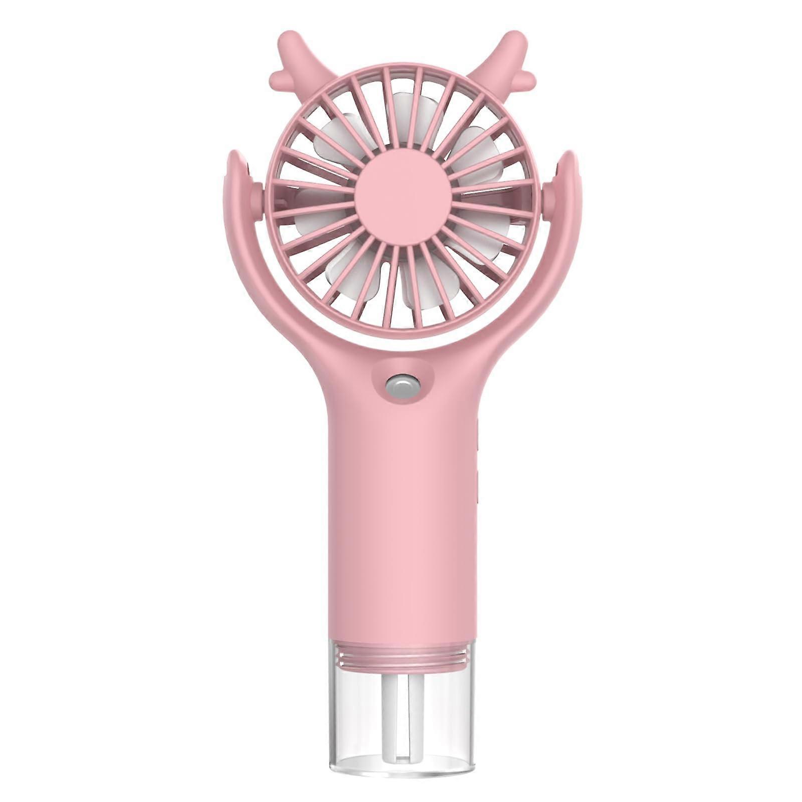 Handheld Fan, Portable Mini Fan, Rechargeable Turbo Fan with Atomization (Pink) Rosa