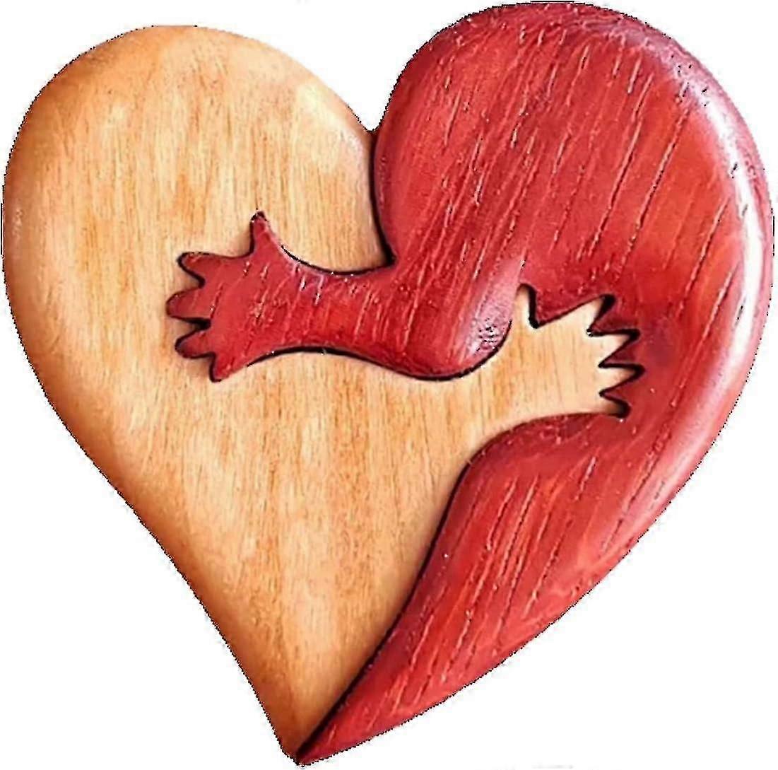A Hug From My Heart For You Handmade Wood Carvings, Christmas Ornament Wooden A Hug From My Heart Christmas Valentine's Day Gift