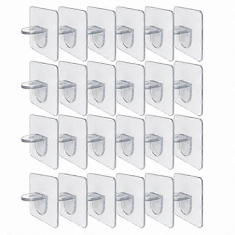 24-Pack Adhesive Shelf Pegs for Cabinet Organization Closet Storage Support Clips Wall Mount Clapboard Layer Solution