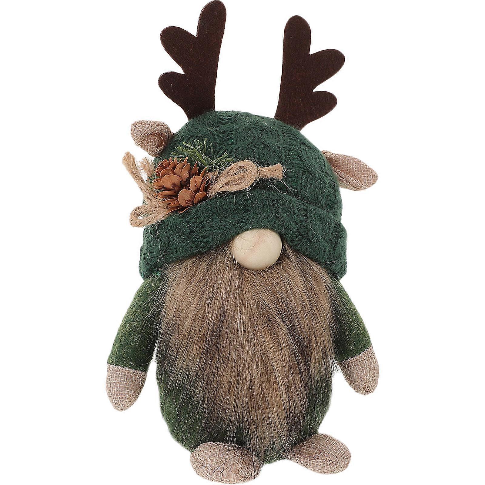 Christmas Gnome Doll with Antlers – Handmade Tabletop Decoration for Holiday Centerpiece and Ornament Inspiration