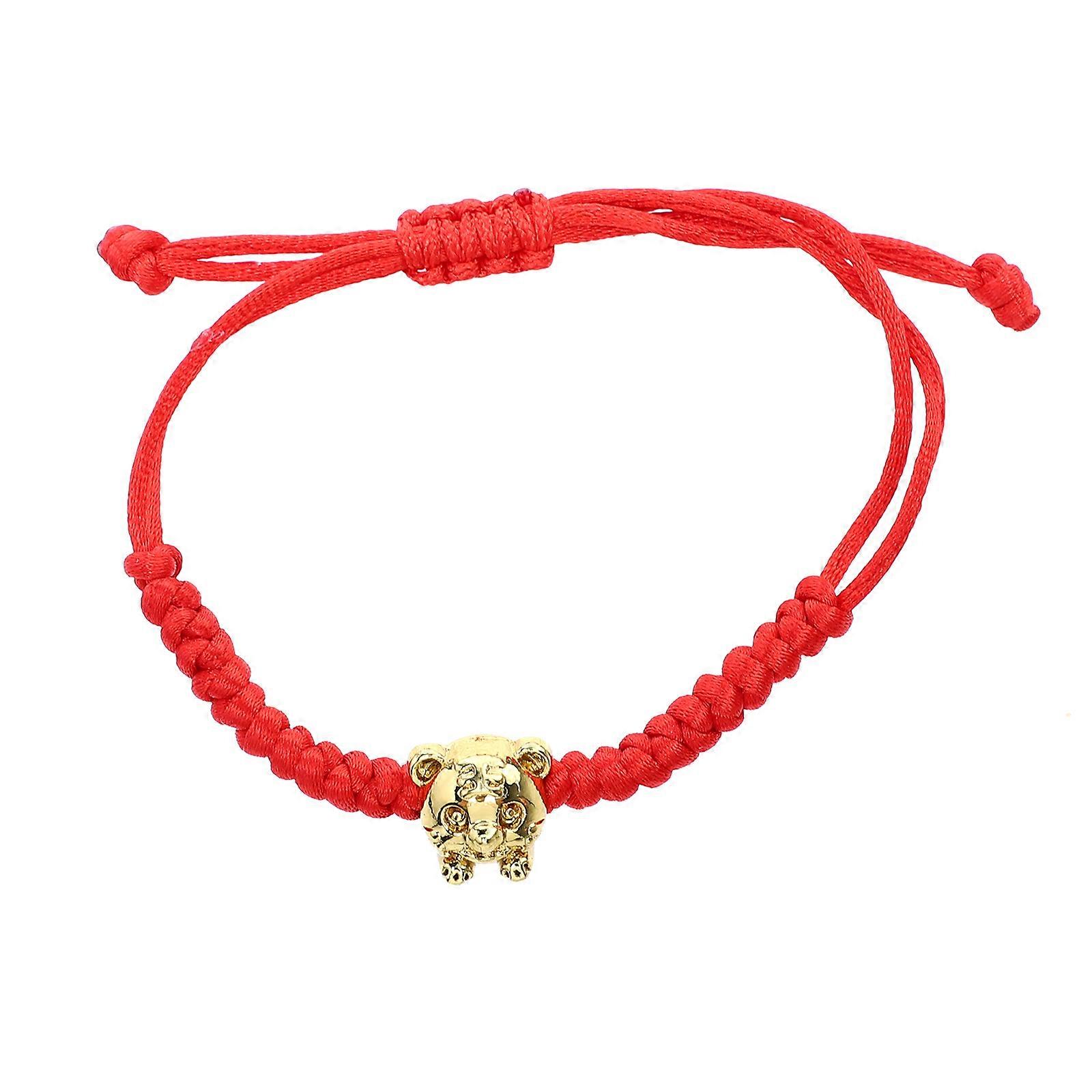 Red String Bracelet with Handmade Knot & Tiger Charm Protective Amulet Wrist Rope for Men and Women Feng Shui Accessory for Birthday
