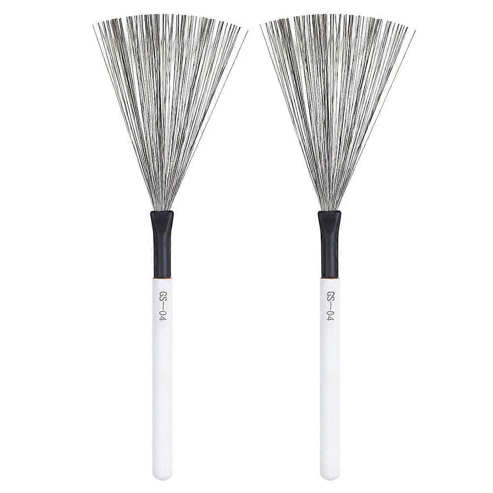 Jazz Drum Brush Set   2pcs Portable Wire Brushes with Wooden Handles, Ergonomic Design for Rock & Jazz Drumming