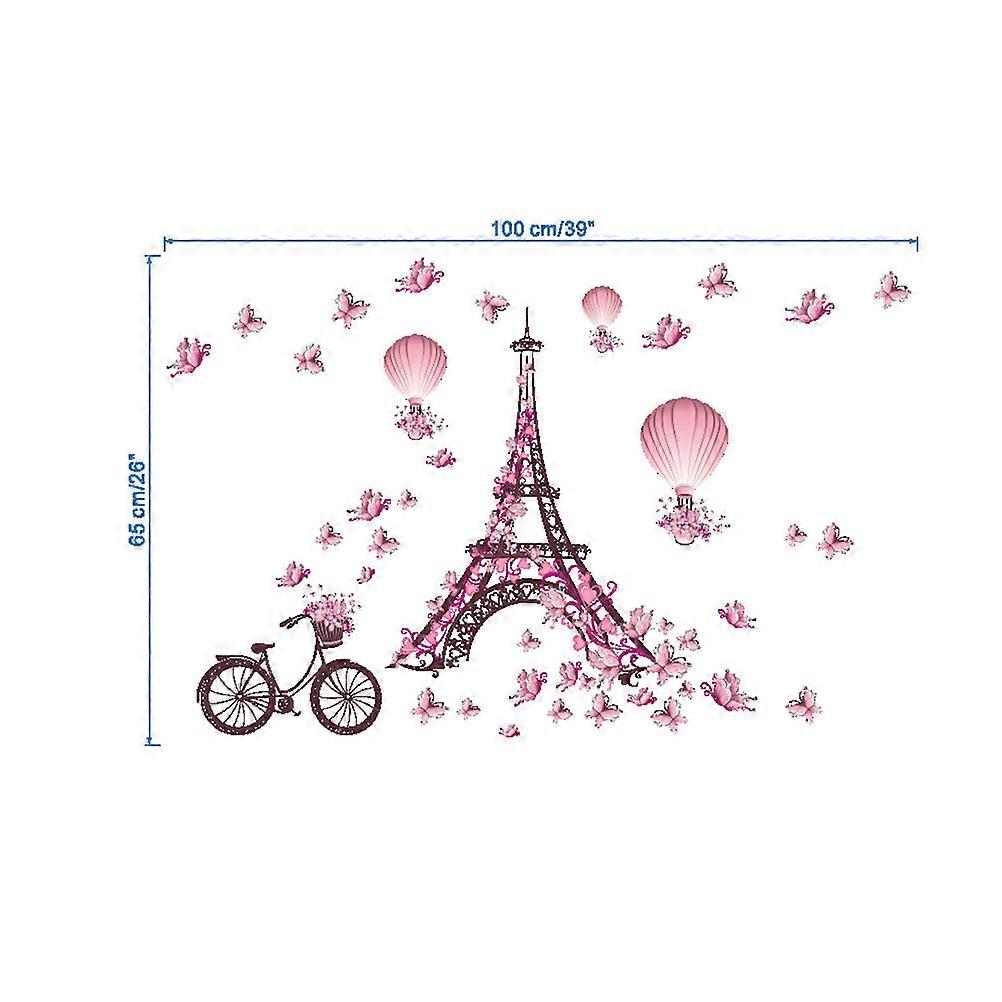 Eiffel Tower Wall Stickers Decals Room TV And Sofa Background Decoration 1Pack Removable
