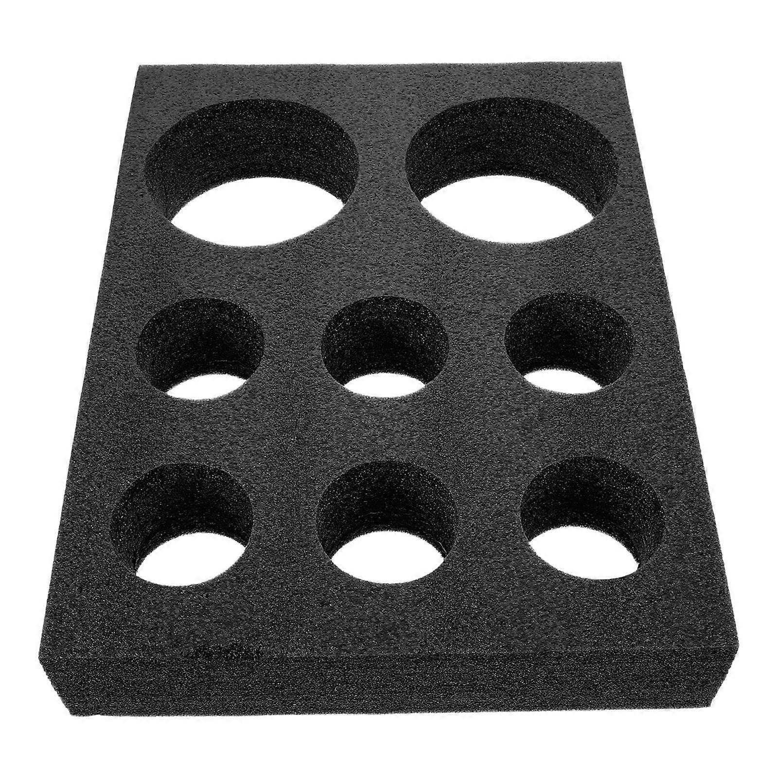 Black Foam Cup Holder Tray for Decor Slots Lightweight Compact and No Assembly Needed 7.5 x 5.2 inches