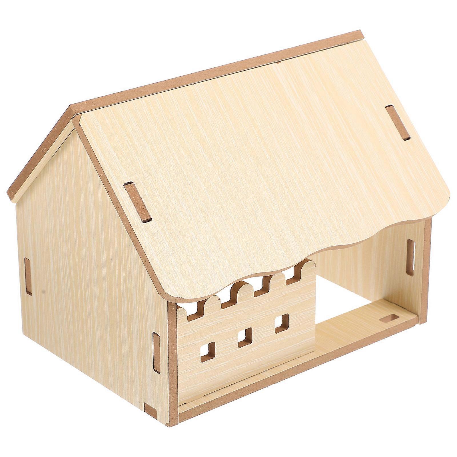 Small Hamster Hideout Rat Wood House Hamster Cabin Guinea Pig Hideout