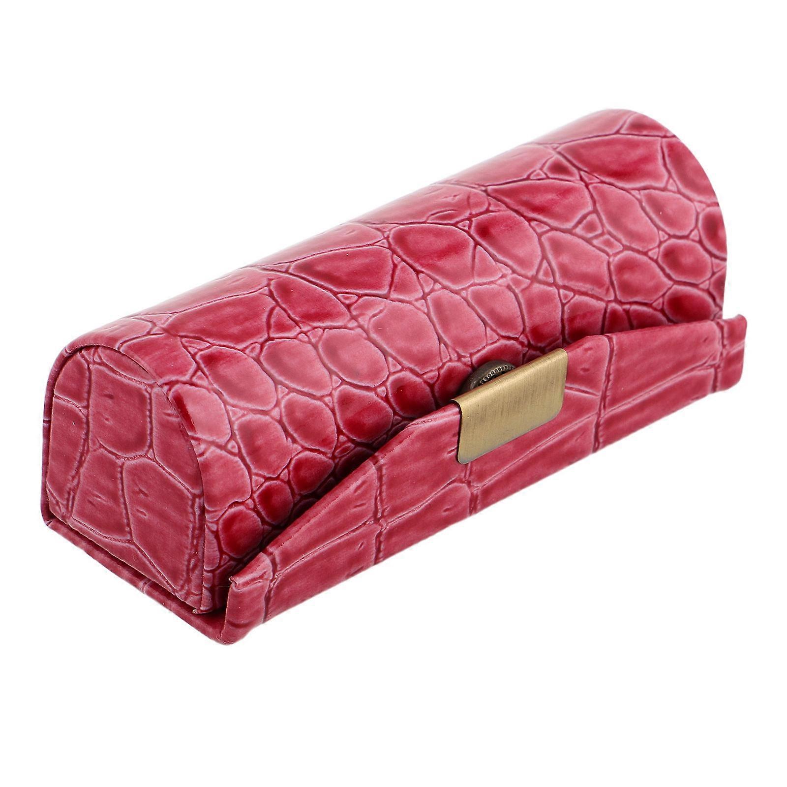 Vintage PU Lipstick Holder with Mirror – Portable Makeup Organizer for Travel – Stylish Single Lipstick Case for Lip Balm & Essentials for Women