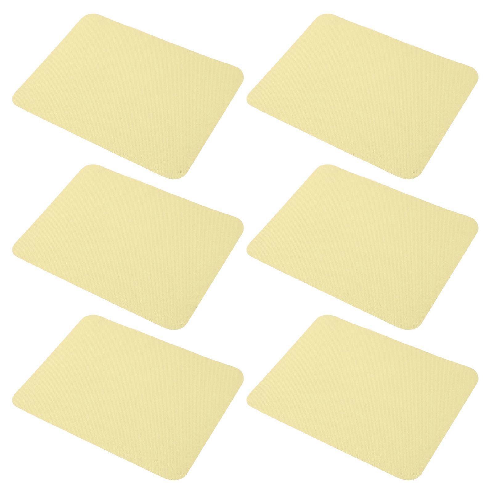 6Pcs Iron On Elbow Patches Decorative Repair Patches For Clothing And Jeans In Light Yellow Color Durable