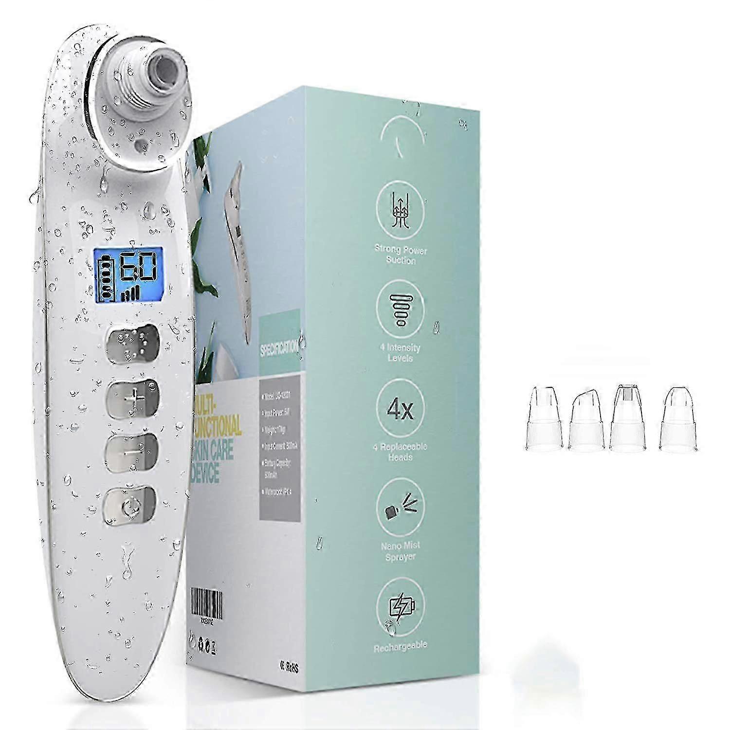 2-in-1 Electric Blackhead Remover Vacuum Cleaner with Nano Ionic Technology & 4