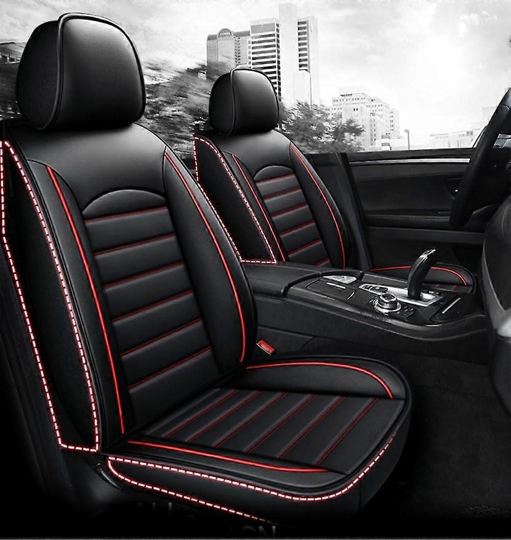 Car Seat Covers Waterproof Breathable Front and Rear for Suzuki Swift 2010-2017 Black and Red