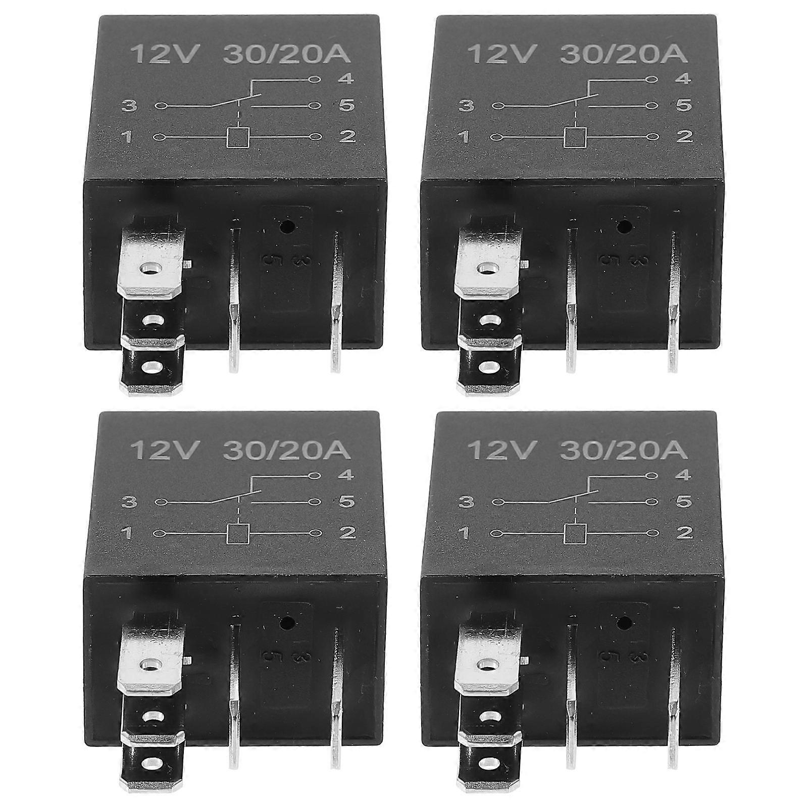 Starter Relay 4Pcs Auto Relay Parts For Vehicle Use Crafted From Copper And Flame-Retardant Plastic
