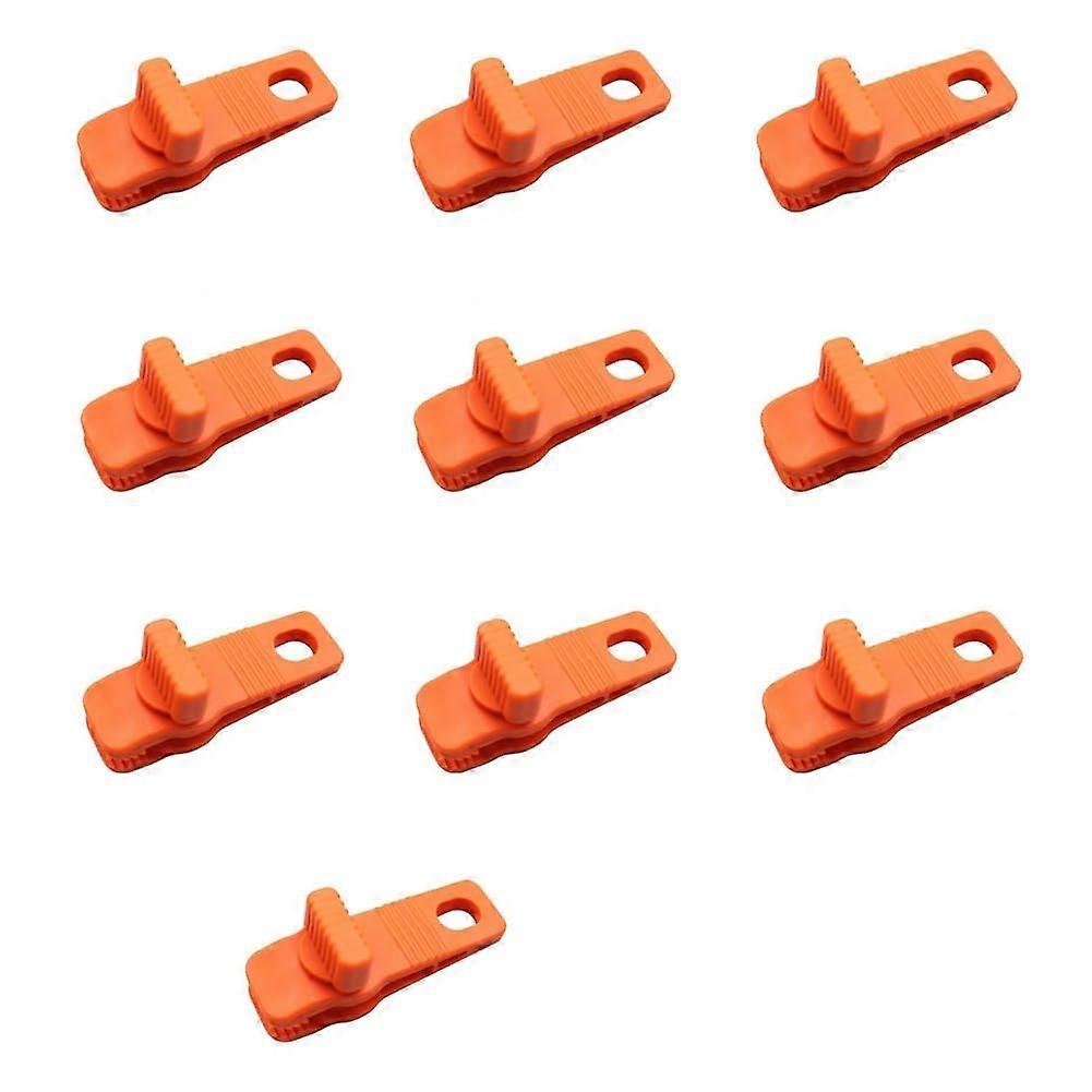 Awning Rope Clamp 10-Pack, Reusable Tent Crocodile Clamp for Awnings, Tarpaulins, Camping, Easy Install, Orange