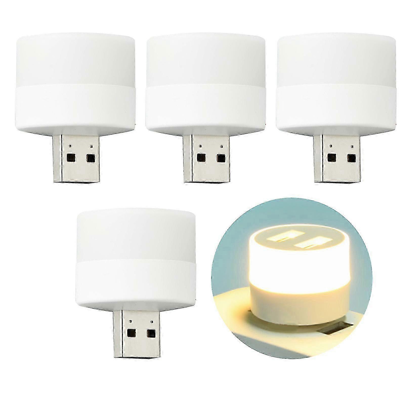 4pcs USB Night Light For Bedroom Plug In Reading LED Lamp Mini Portable Nursery