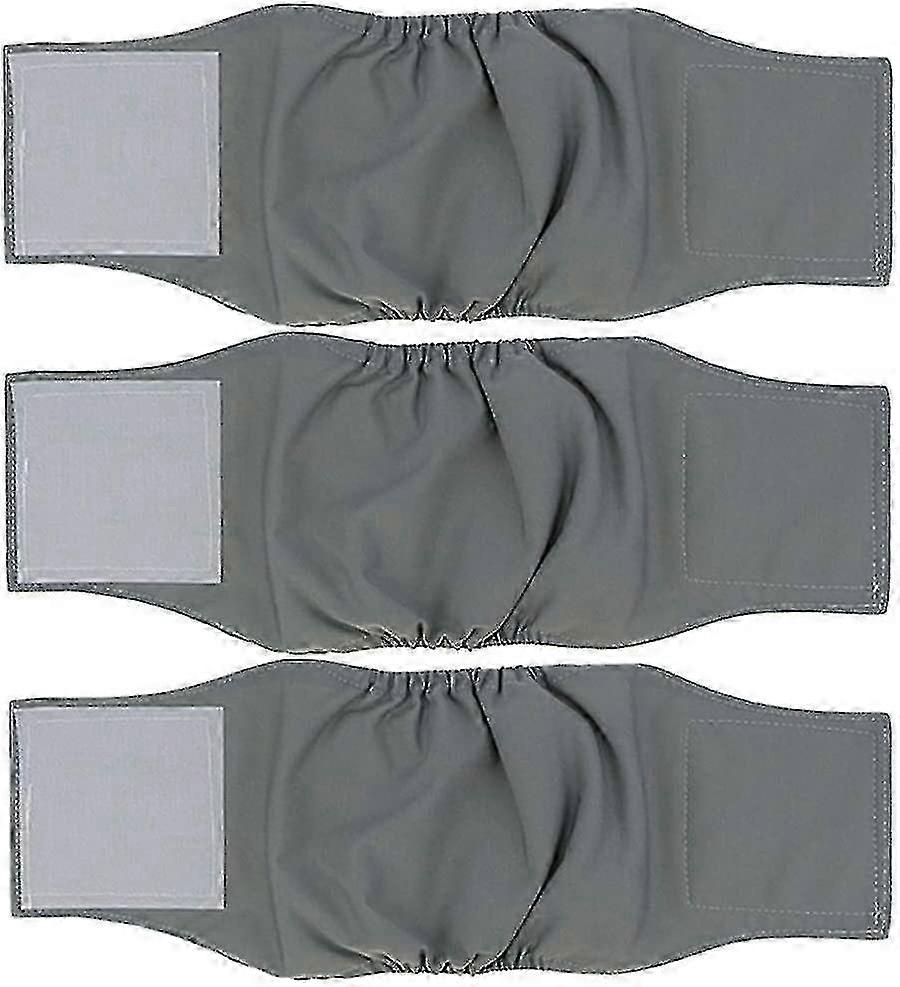 3 paquets de couches lavables pour chiens : confortables, durables, réutilisables - gris