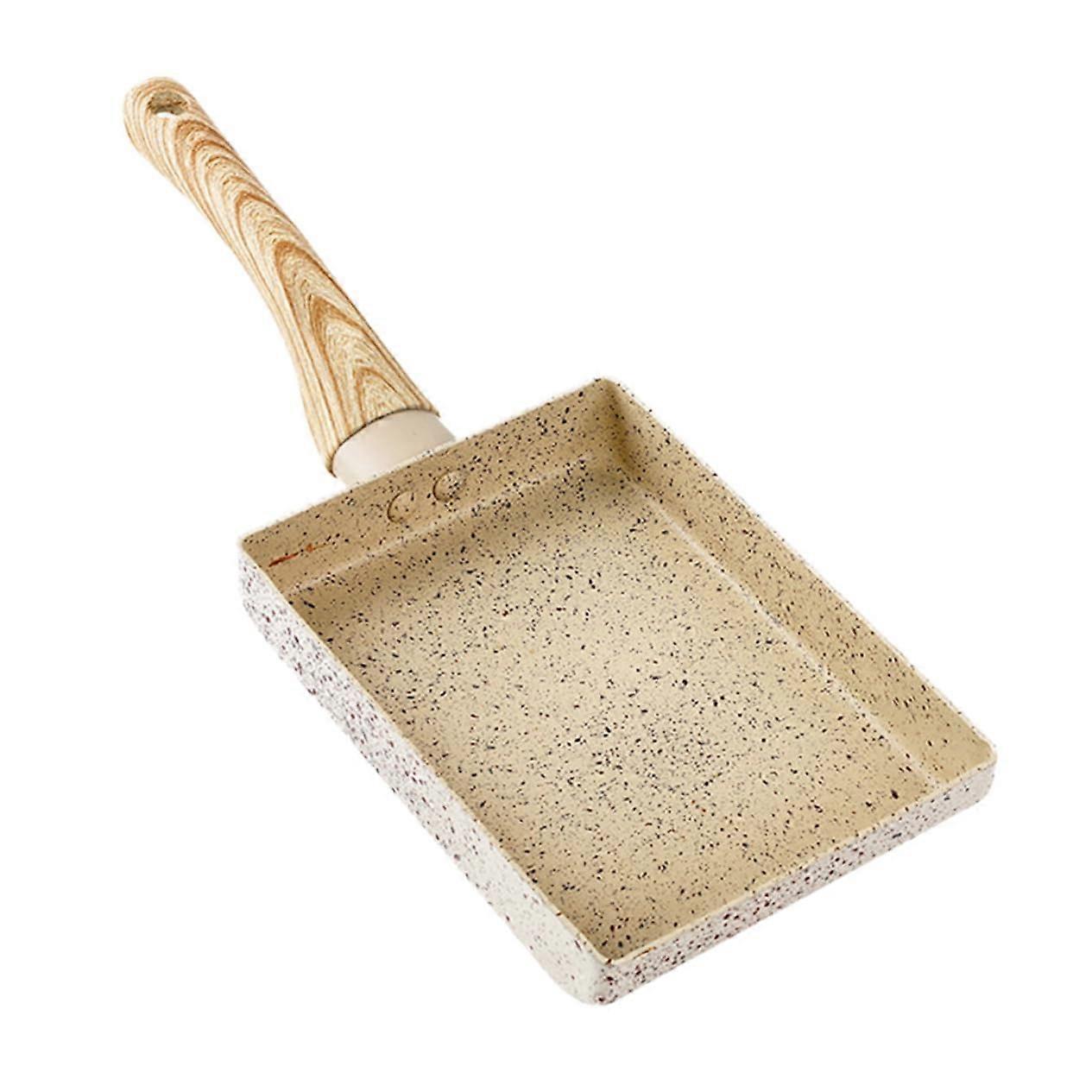 Non Stick Rectangular Flat Pan for Breakfast Cooking Easy Grip Scald Handle Conduction for Eggs and Steak Kitchen Essential Frying Pan