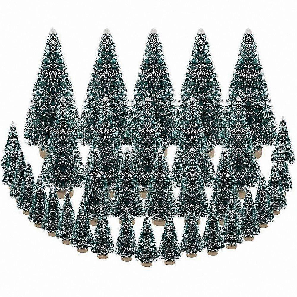 35 Pieces Mini Snow-Covered Pine Trees for Christmas Crafting Projects