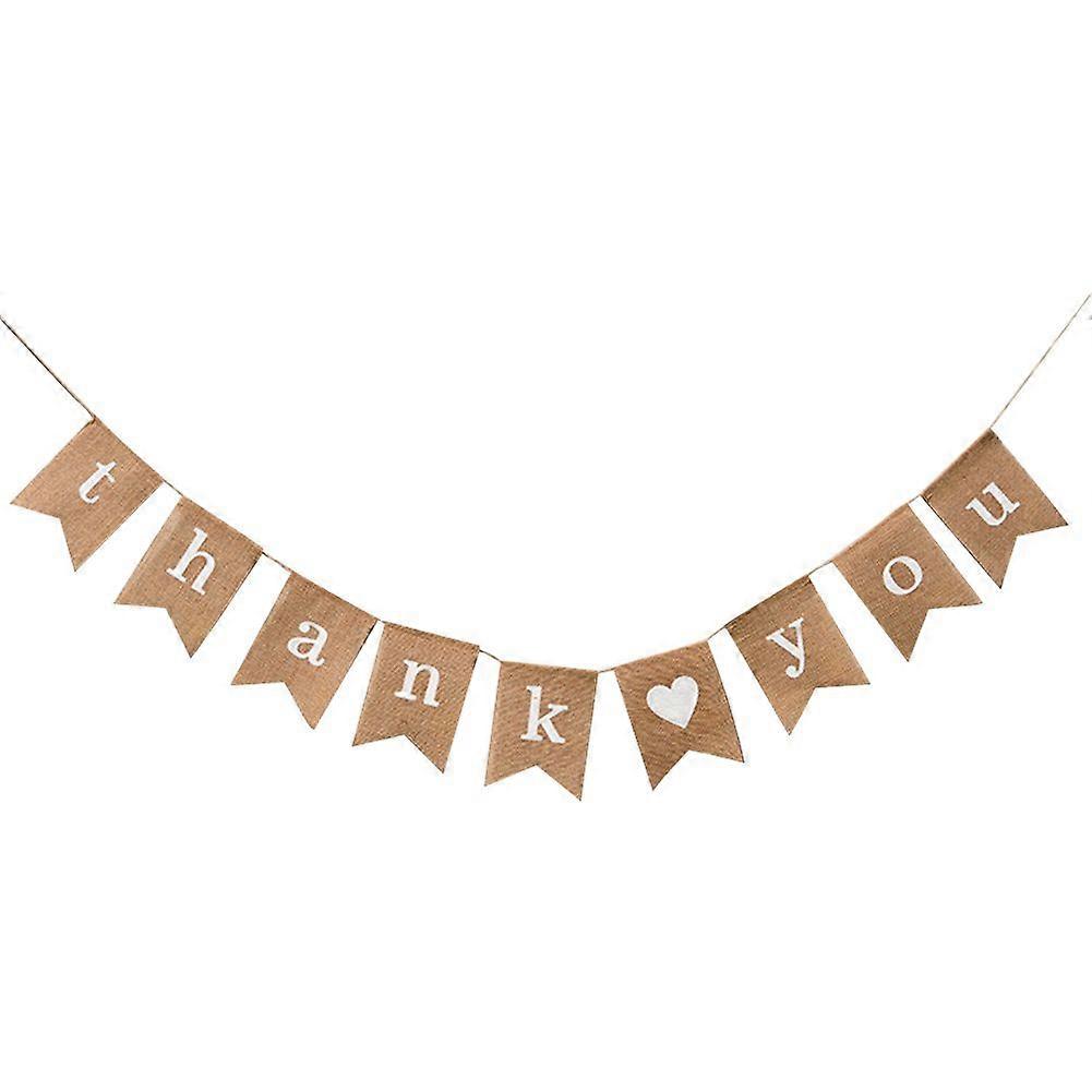 黄麻布吊り下げバナー、感謝祭、結婚式、誕生日パーティー用のリネンホオジロ