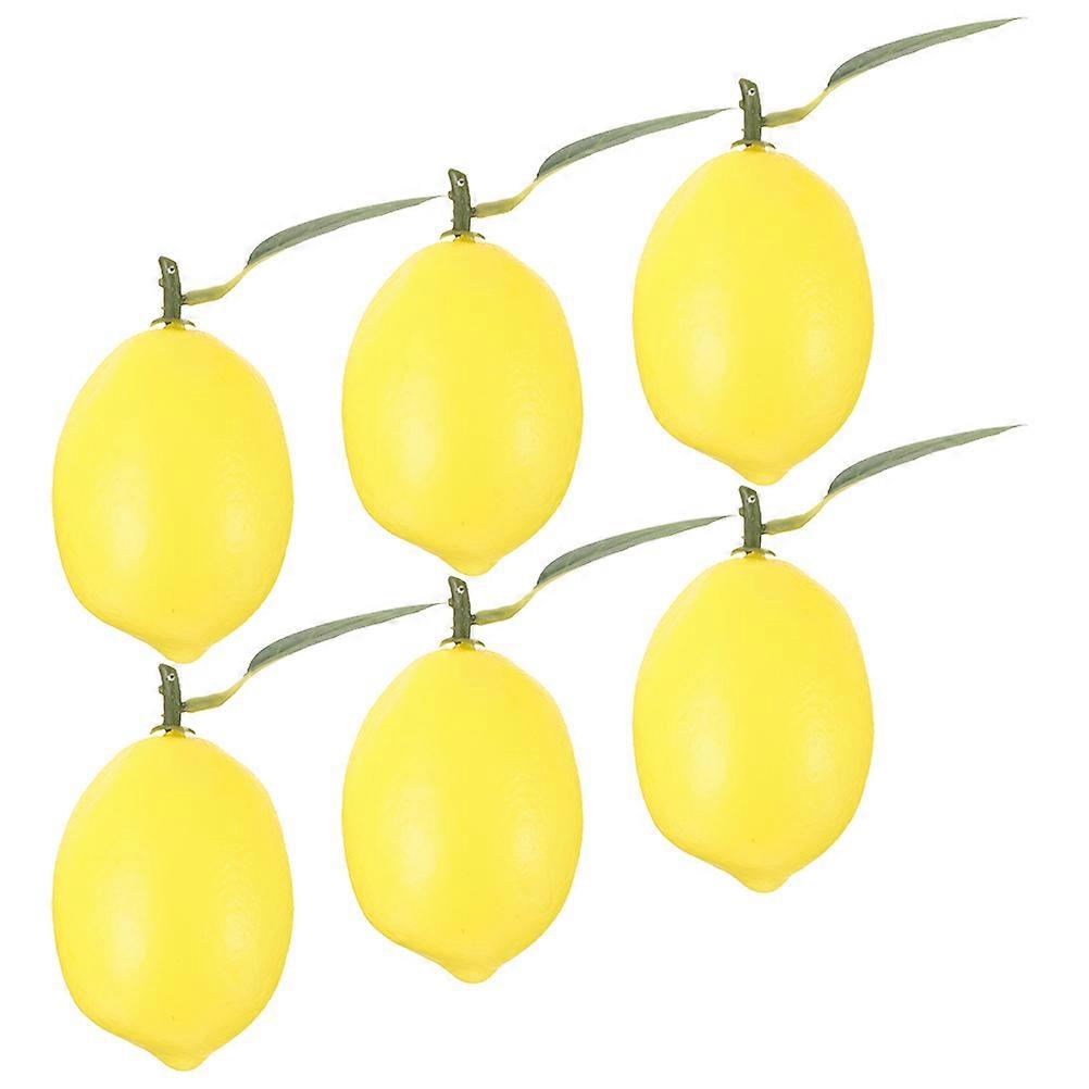 Artificial Lemon Model Display Decoration Dining Room Foam Yellow Photography Prop 6Pcs