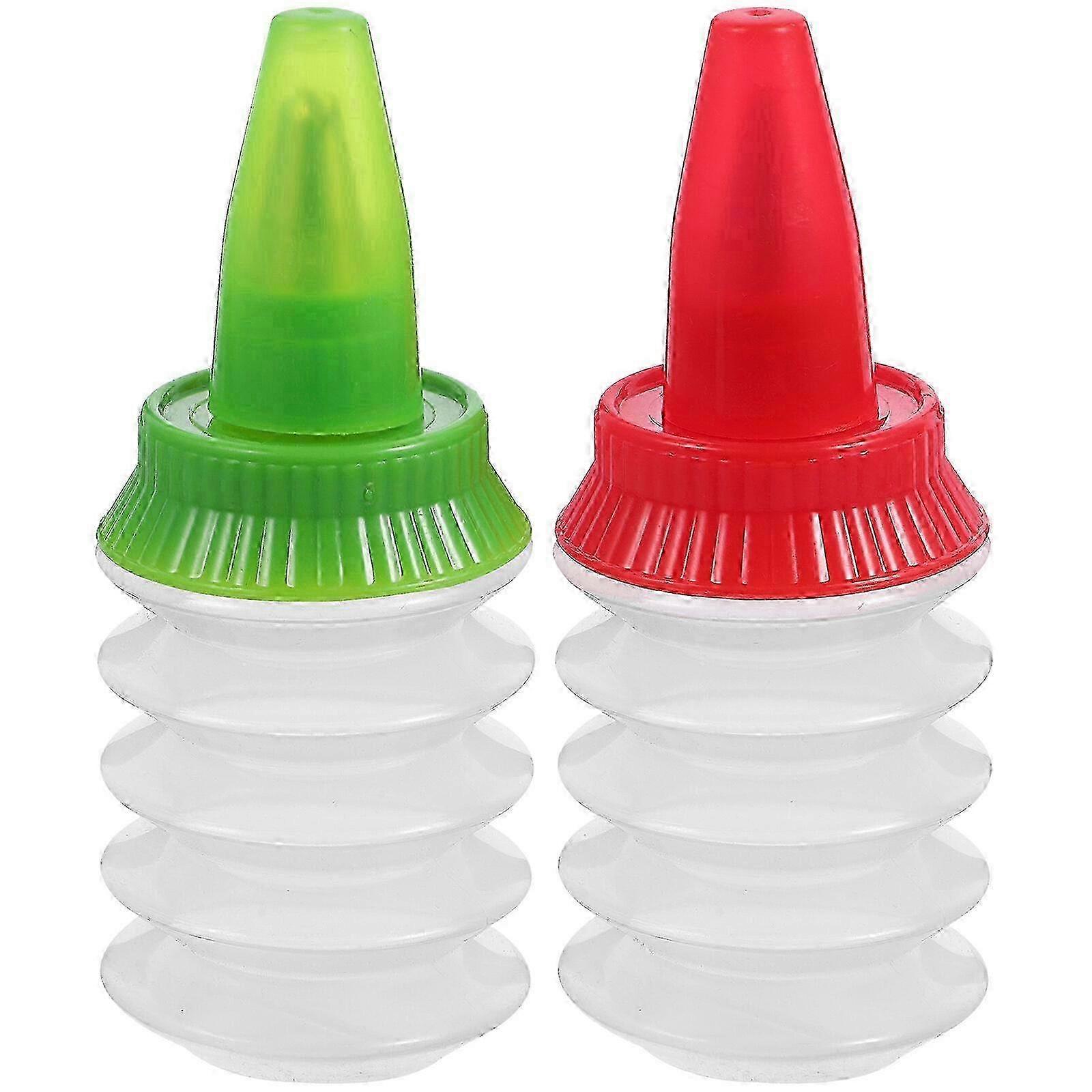 2Pcs Reusable Plastic Piping Squeeze Bottles for Cake Decorating & Cookie Icing, 13x5.5cm