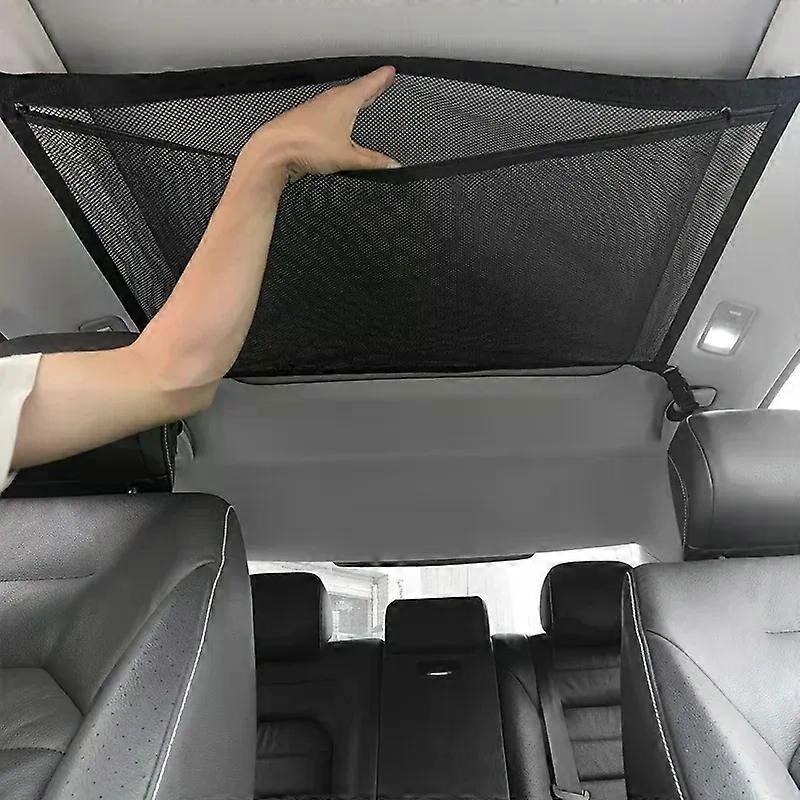 Car Ceiling Cargo Net Pocket Car Ceiling Storage Net Strong Bearing Adjustable Capacity Roof Cargo Net Organizer for SUV