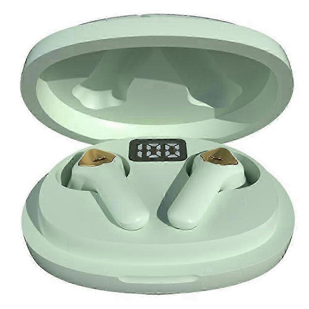 Wireless Headset TWS Bluetooth 5.0 Headphones with HD Microphone Digital LED Display Wireless Bluetooth Earbuds,Green