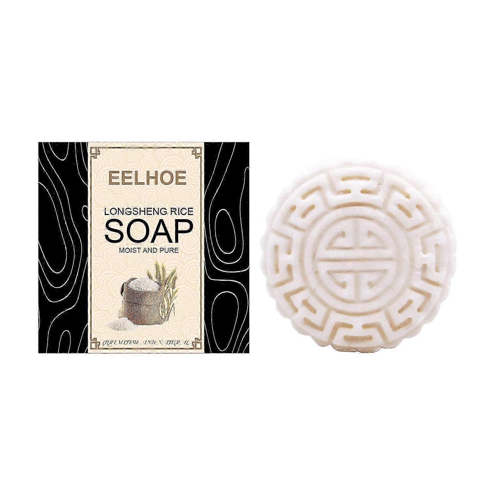 EELHOE Longsheng Rice Shampoo Soap Relieves Scalp Cleaning and Softens Hair Longsheng Rice Handmade Soap