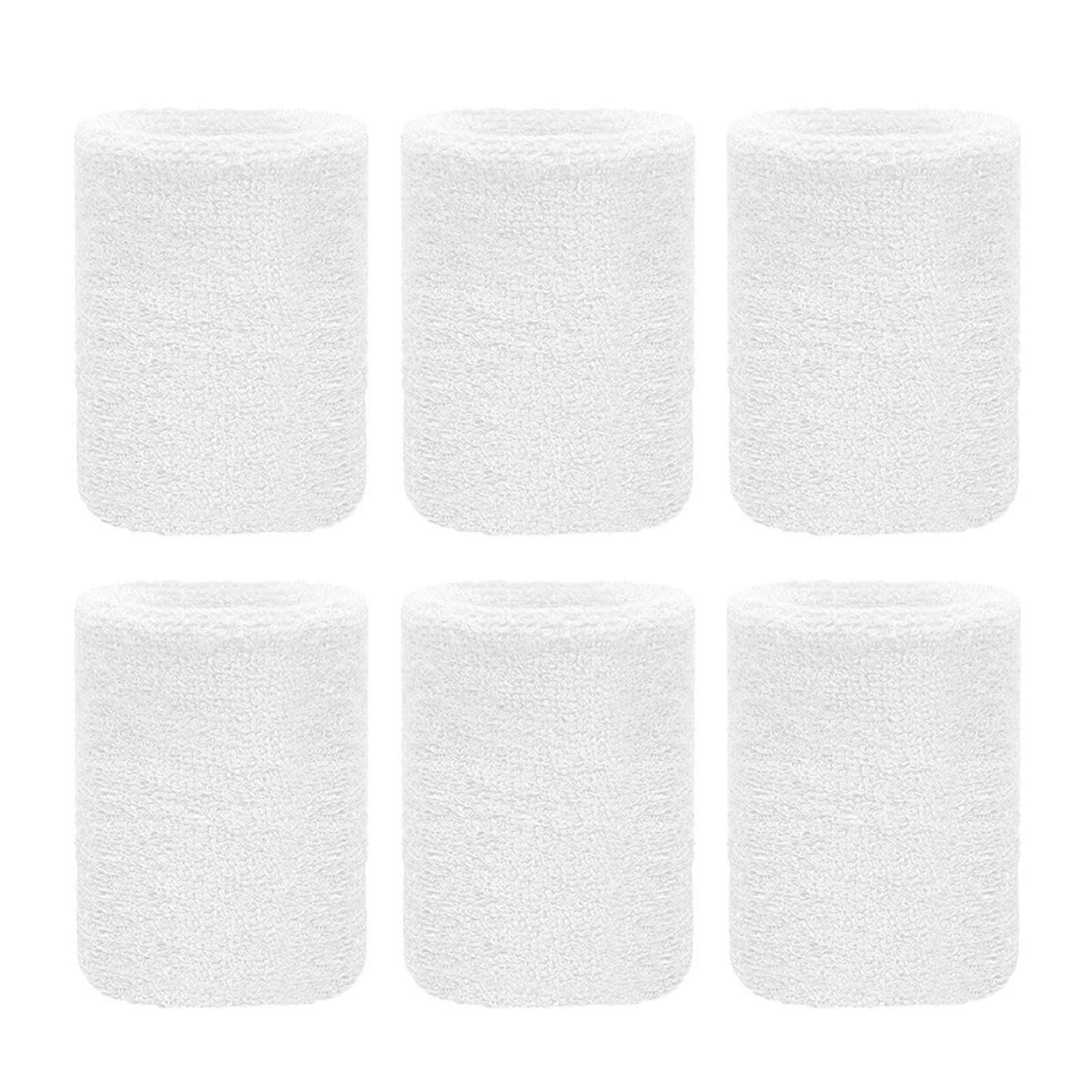 男性と女性のための6個のスポーツリストバンドスウェットバンド吸収性スウェットバンドランニングテニススウェットバンド