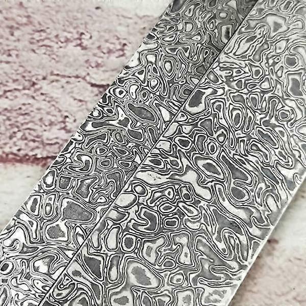 Damascus steel, spring steel material, pattern steel material, hardened and flat ground, two spiral types - two s