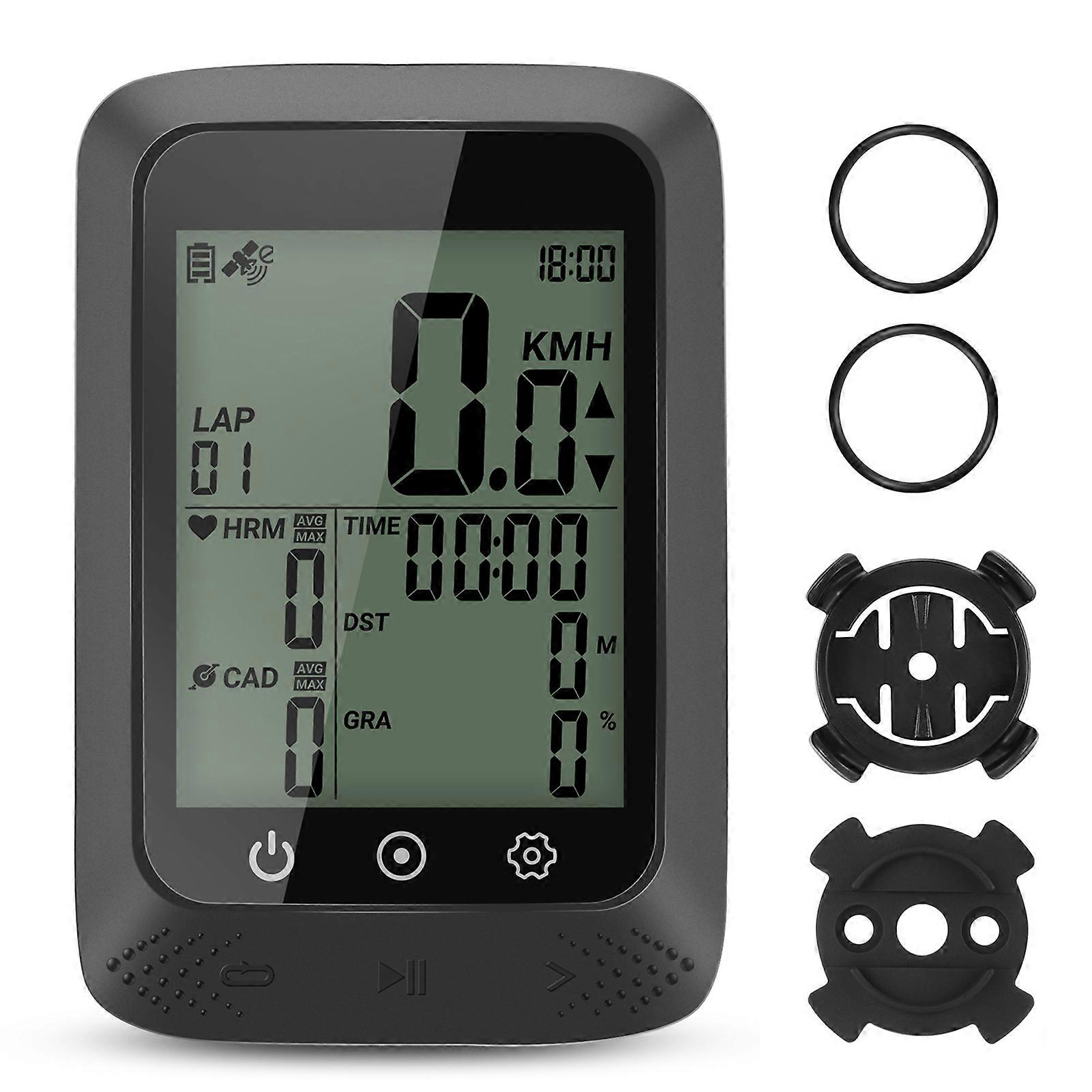 Cycling Computer Wireless GPS Speedometer IPX7 Black 2.4in