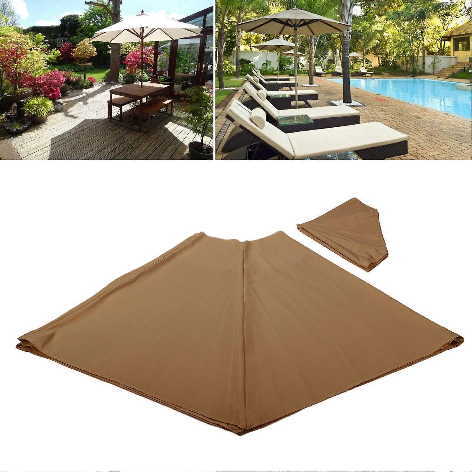 Outdoor Patio Umbrella Replacement Canopy 3M 9.84FT Khaki Polyester