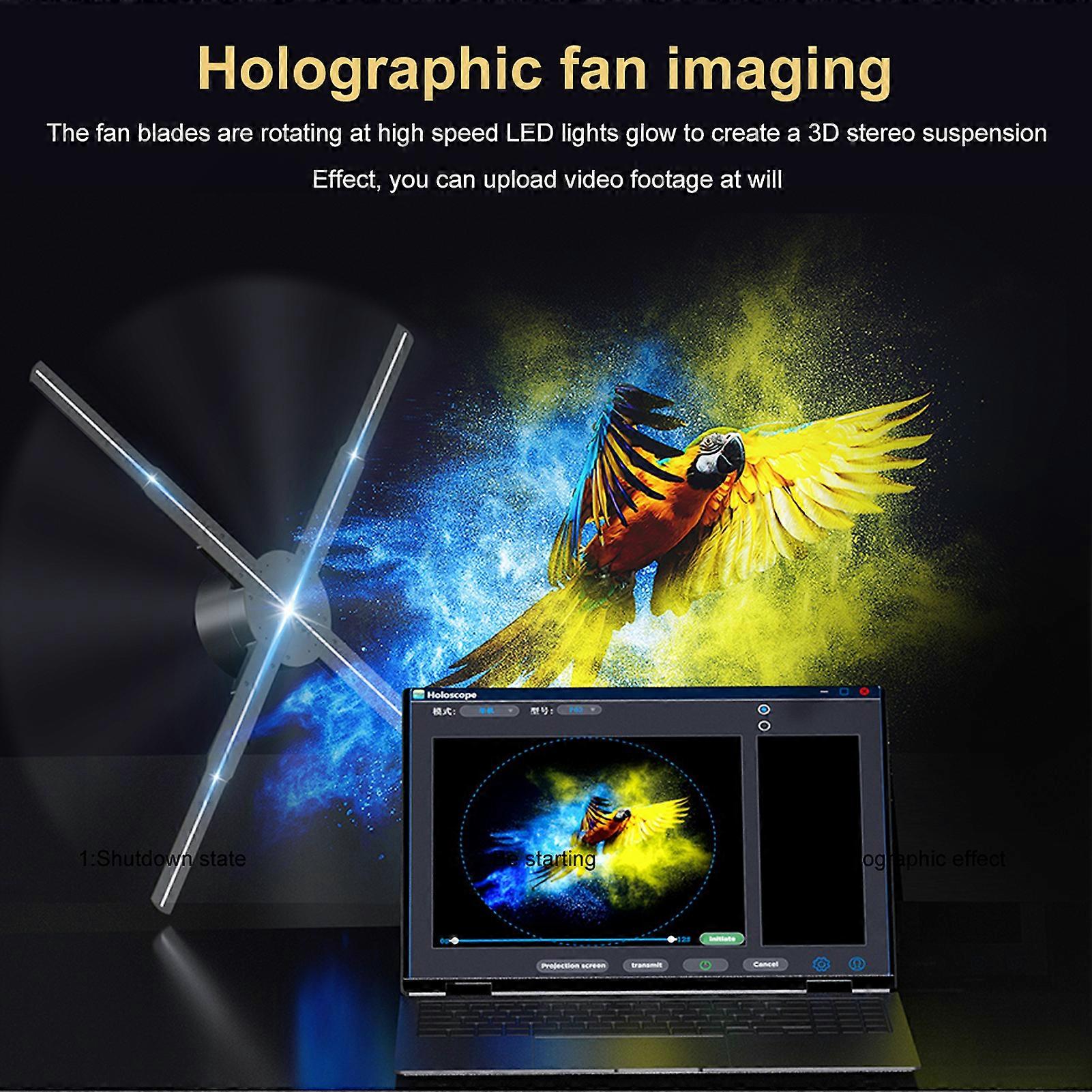 P56 3D Hologram Projector Fan 560mm LED Display 16GB Remote