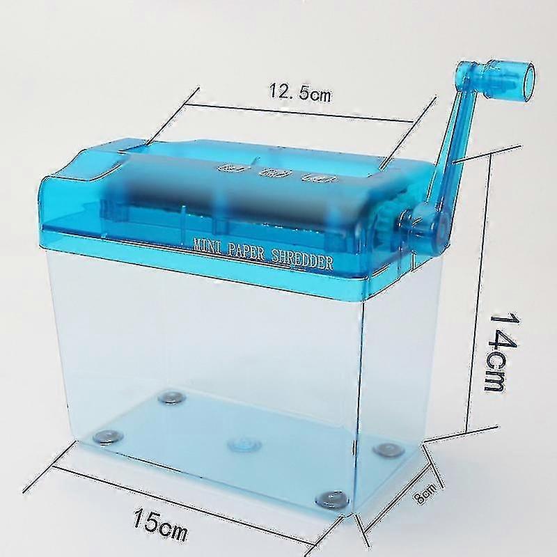 Mini Blue Shredder A6manual Crusher Destroyers Paper Documents Cutt...